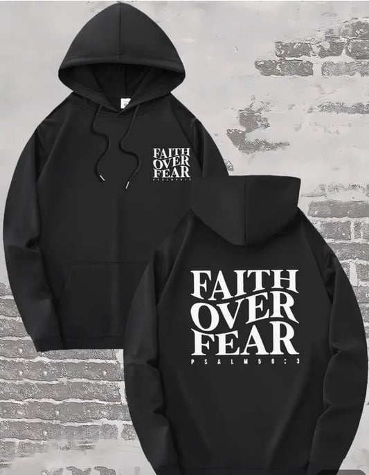 FAITH OVER FEAR UNISEX HOODIE (BLACK)