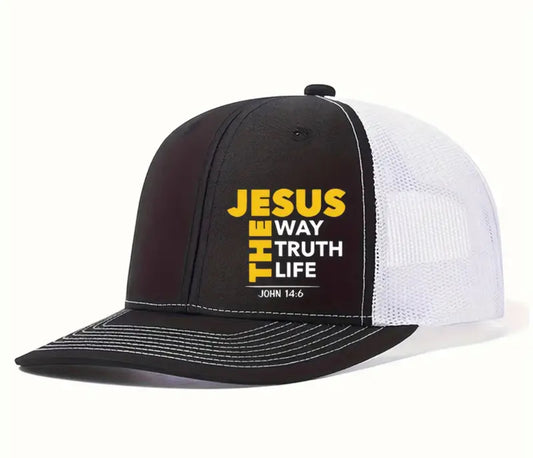 JESUS THE WAY THE TRUTH HAT MENS (WHITE)