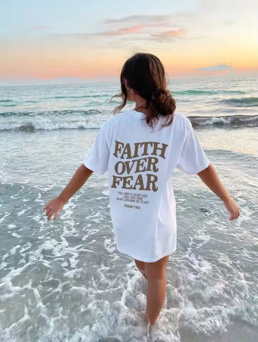 FAITH OVER FEAR (WHITE)WOMENS SHIRT