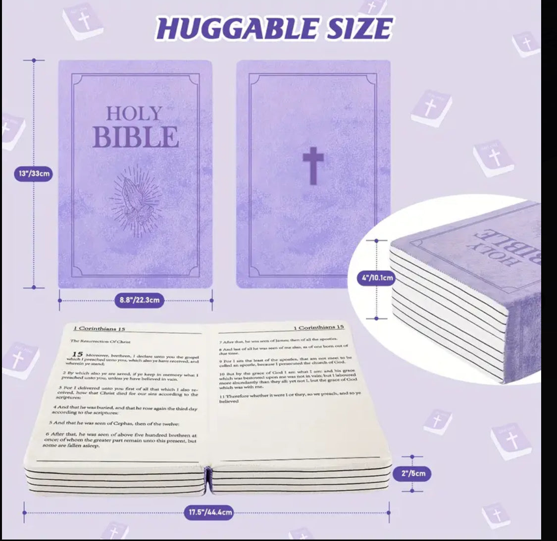 (LAVENDER PURPLE) BIBLE SHAPED THROW PLUSH