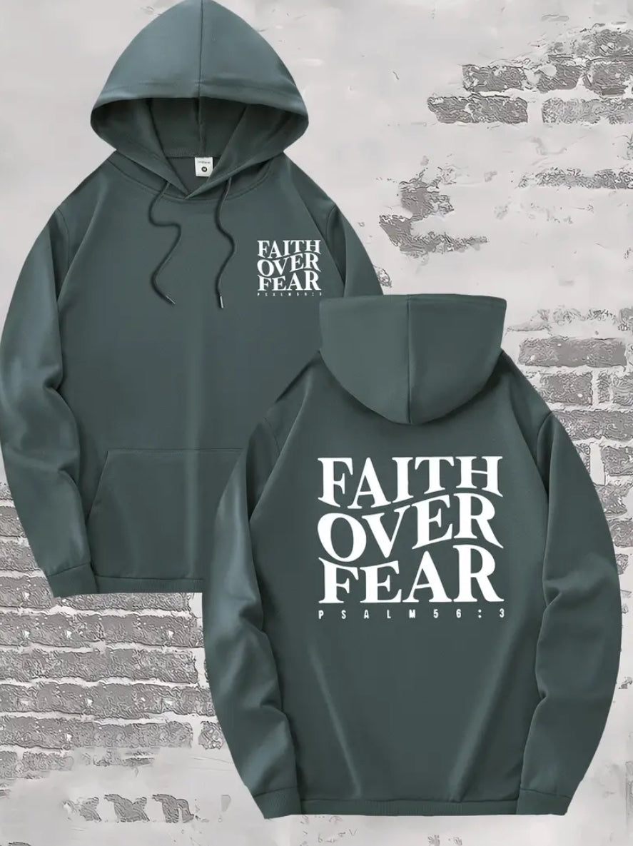 FAITH OVER FEAR HOODIE UNISEX (OFF BLUE )