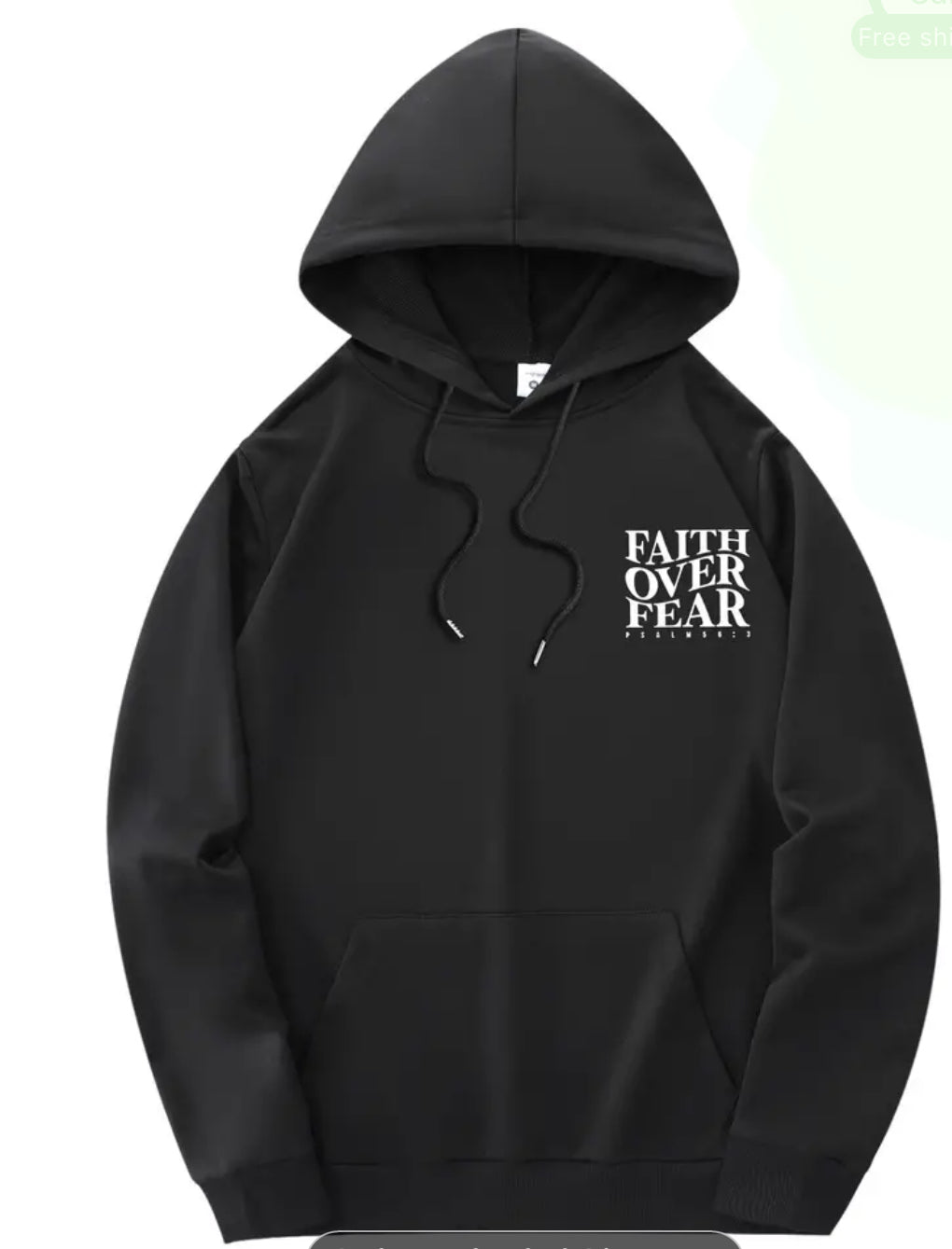 FAITH OVER FEAR UNISEX HOODIE (BLACK)