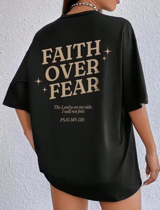 FAITH OVER FEAR (BLACK) WOMENS SHIRT